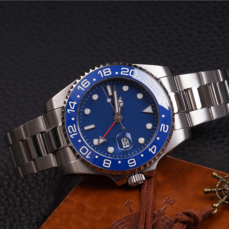 Wodoodporne męskie automatyczne zegarki mechaniczne w stylu klasycznym 42mm pełne ze stali nierdzewnej pływackie zegarki na rękę sapphire super świecący zegarek luksusowy