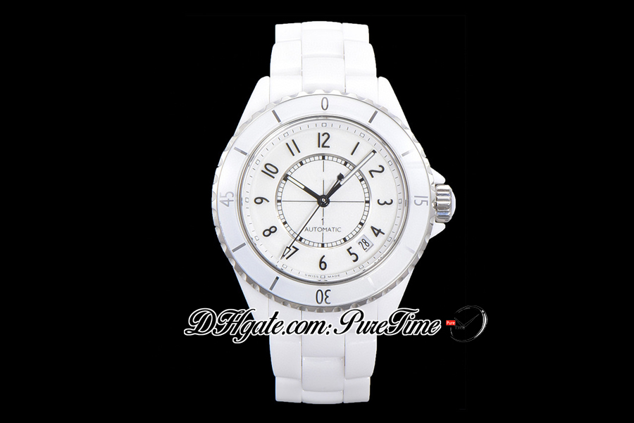 EAST J13 38mm H5700 A12.1 Automatique Hommes Dames Montre Unisexe Corée Céramique Cadran Blanc Numéros Marqueurs Céramique Bracelet Super Édition Femmes Montres Puretime