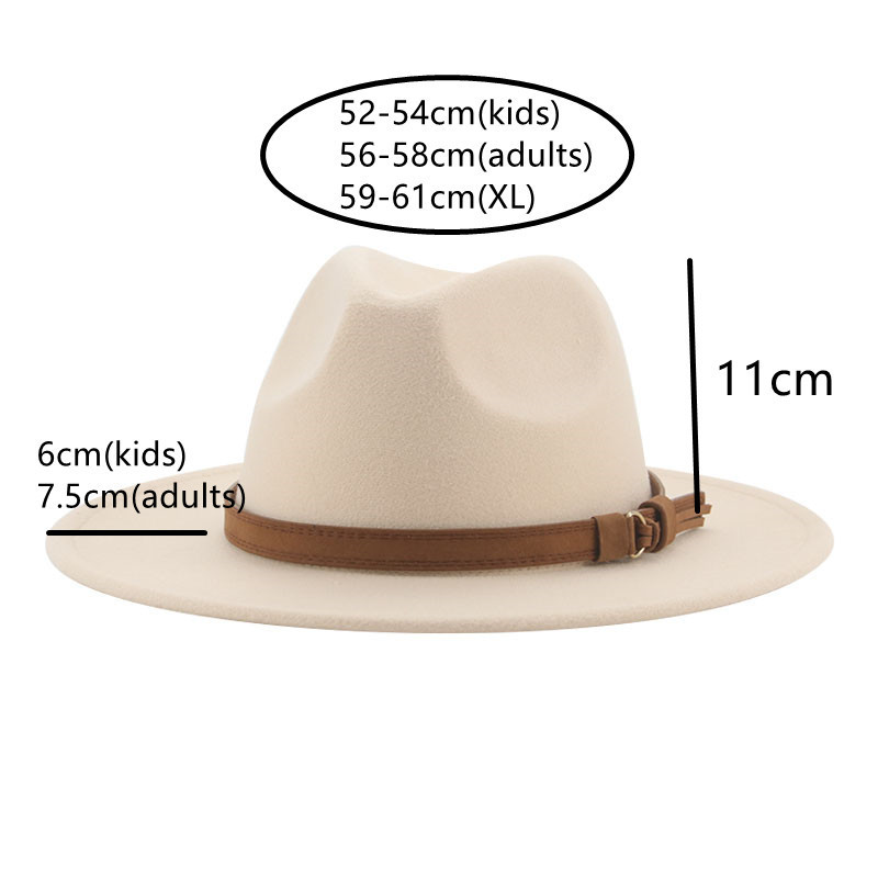 Fedora Hats for Women Mężczyzny szeroki Brim Solid Band Pas Klasyczny sukienka Khaki Black Winter Sombreros de Mujer 220819