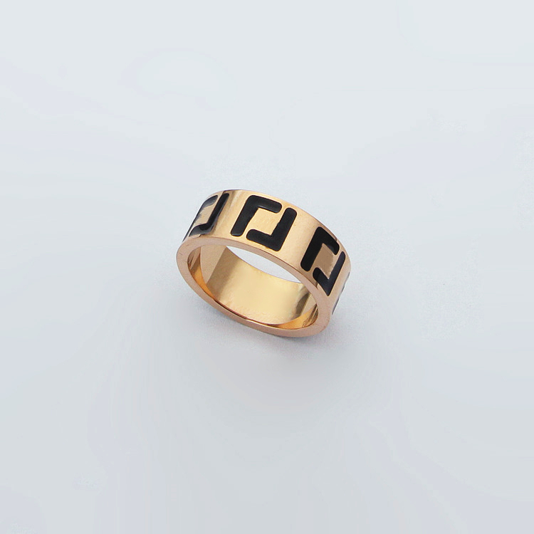 Hochwertiger Hochzeitsschmuck, Verlobungsgeschenk für Frauen, Designer-Paar-Emaille-Ringe, 925er-Silber-Gold-Ring, Damen-F-Ring mit Staubbeutel