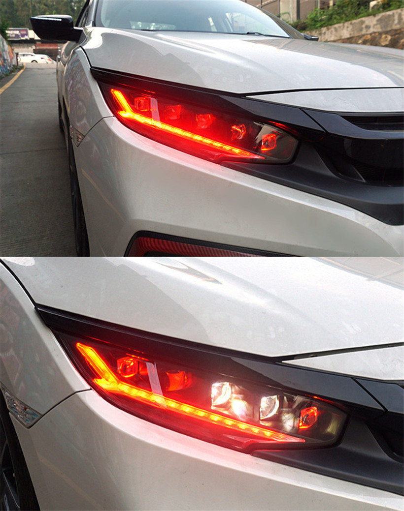 Farlar Honda Civic için LED X G10 20 16-2021 DRL Turn Sinyal Far LED Sisli Angel Göz Aydınlatma Aksesuarları