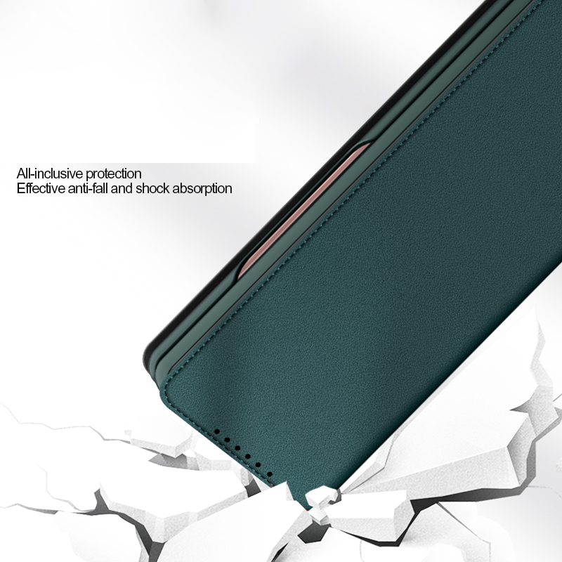 Magnetische geteilte faltbare PU-Leder-Handyhüllen für Samsung Galaxy Fold 3 Fold4 5G Shell Cover