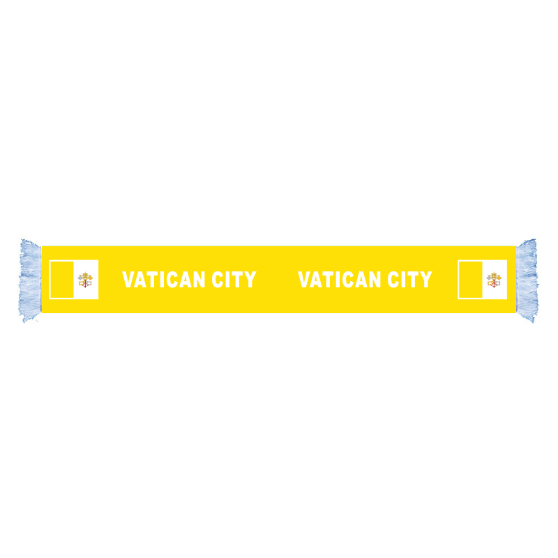 Vatikan şehir bayrağı fular fabrika tedarik iyi fiyat polyester saten eşarp
