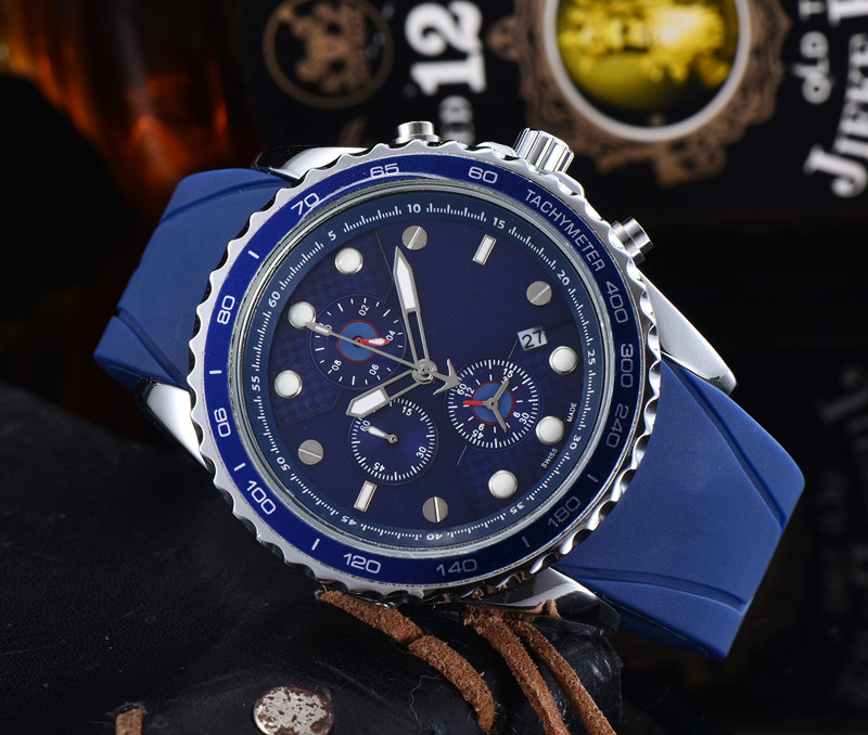 Men Watches 44MM Multi-function Dial Manual Scanning Quartz Movement Chronograph Stopwatch Stainless Steel Making Fashion Men's wristWatches