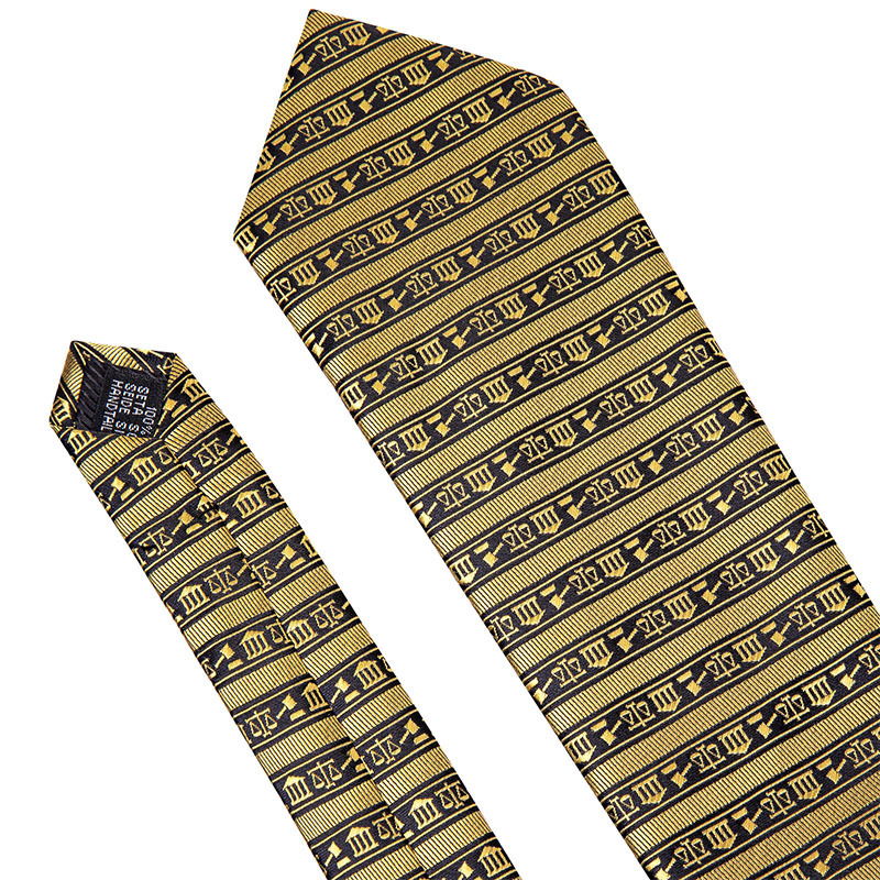 Gold Paisley Men Men Silk Necktie Fahsion Brouches Tie Tie Cufflinks مجموعات 12 ألوان هدايا Barry.Wang Designer 220819