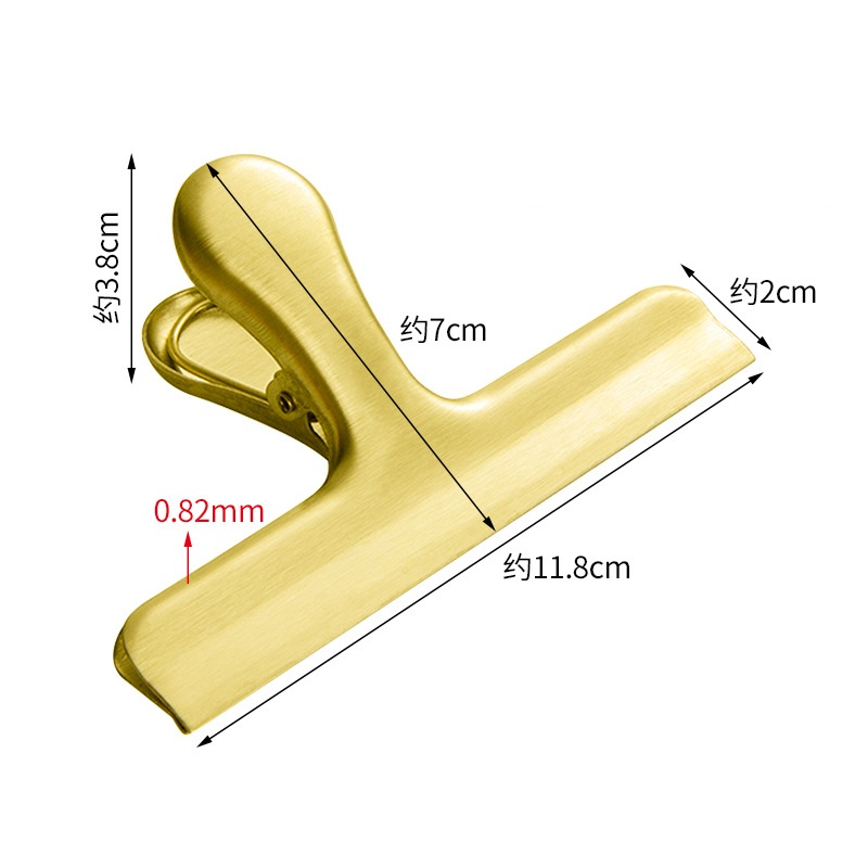 Clip sacchetti Clip sacchetti alimenti in acciaio inossidabile Strumenti la conservazione degli snack alimenti Clip multifunzione ufficio in metallo LX5030