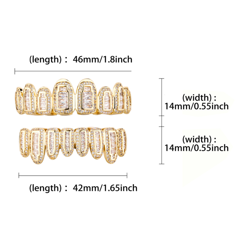 아이스 아웃 CZ 포장 치아 grillz 남성 여성 몸 힙합 상단 뱀파이어 송곳니 그릴