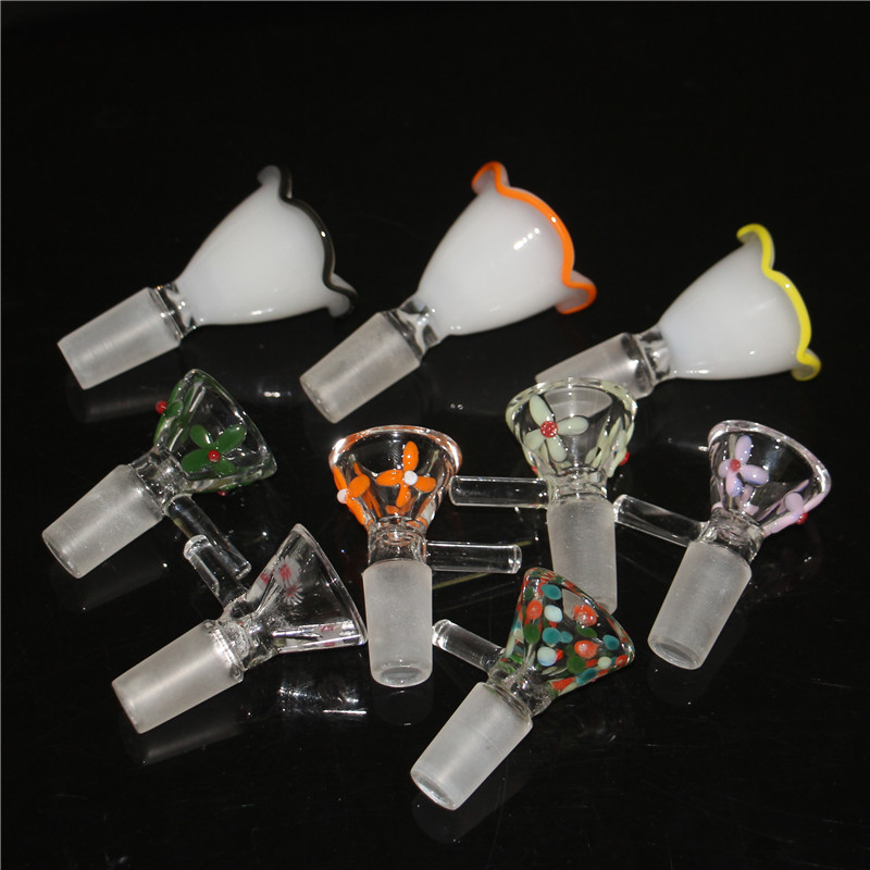 narguilés New US Couleur Cannibal Flower 14mm Bols En Verre Pour Tabac Bong Bol Pièce Verre Eau Bongs Dab Oil Rigs Pipes