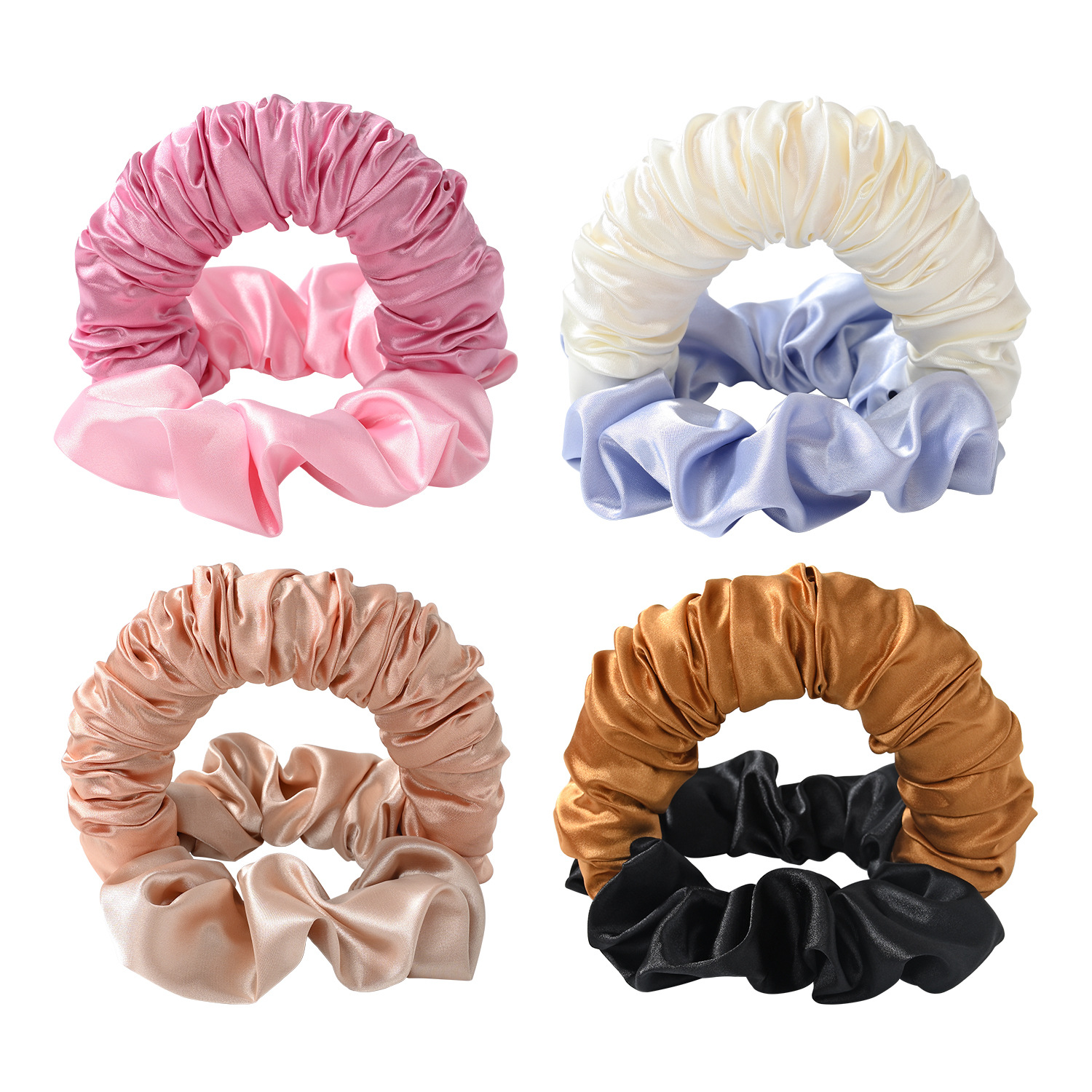 Silk material Heatless Curl Lazy Hair Curling Rod Headband Scrunchies