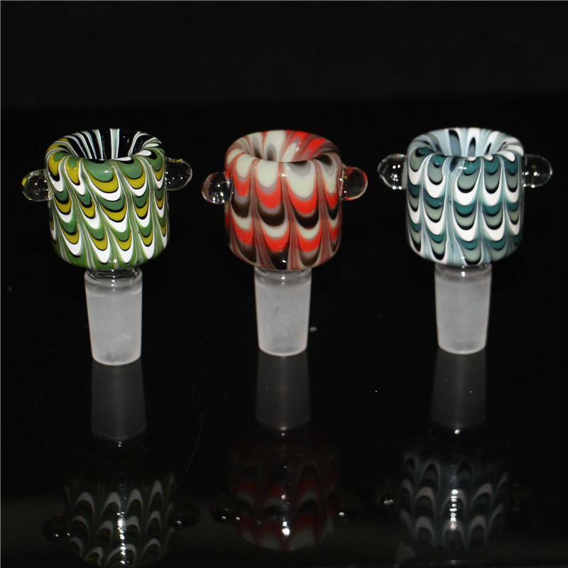 narguilés 14mm mâle femelle bol coloré épais pyrex verre brûleur à mazout conduites d'eau plates-formes bongs en verre grands bols pour fumer