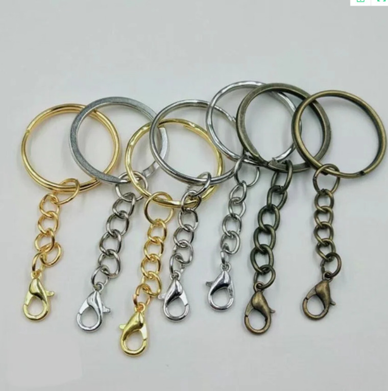 50st 25 mm skruvögonpin Key Chain Ring Nyckelring Rings hummer Clasps Delade ringar med smycken som gör 220819