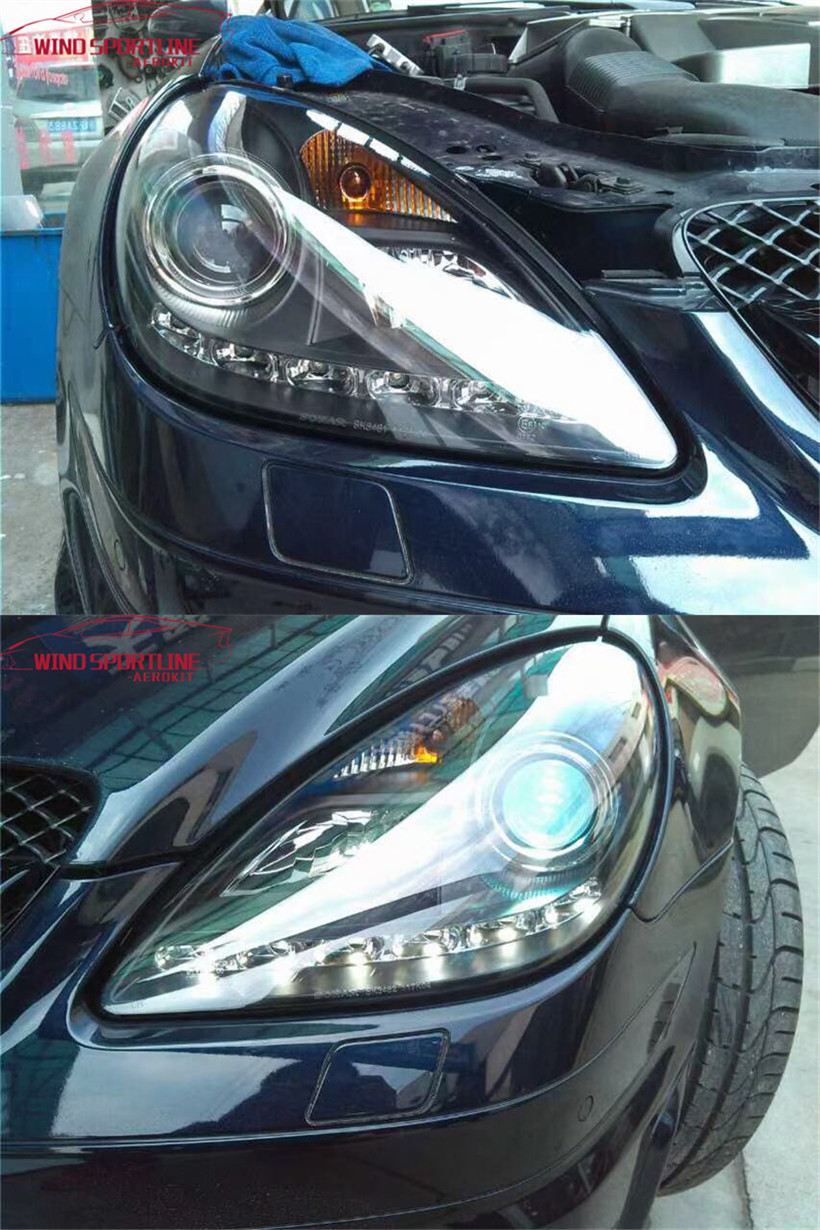 مصباح الأمامي LED تصميم السيارة لـ Benz R170 2004-2011 SLK200 SLK320 High Beam Drl Turn Signal Fog Lamp