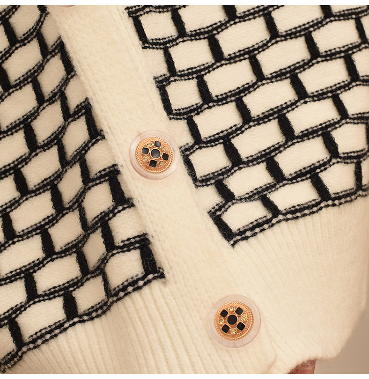 Sweetwear 2 조각 세트 여성 기하학적 패턴 니트 카디건 스웨터 탄성 넓은 다리 긴 바지 정장 220819