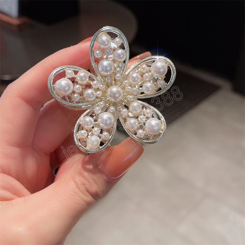 Flower Rhinestone Hair Claw Accessories Small Hair Claws Crab Clamps For Women Ponytail Clip