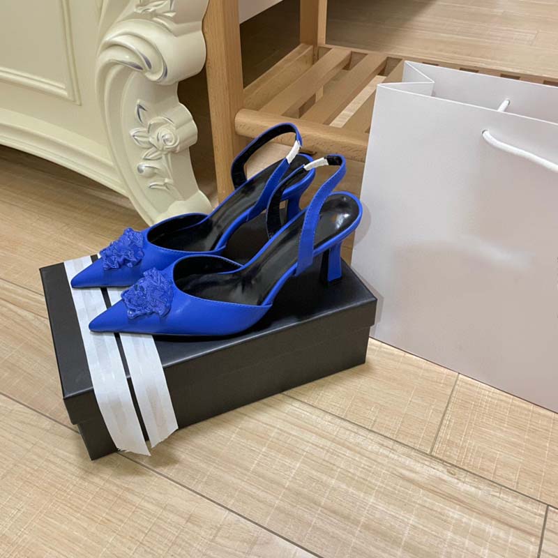 Classic Ladies Dress Shoes Heels Sandals Fashion Beach Platform Dresses Letters Leather High Heels Sandal Boxes