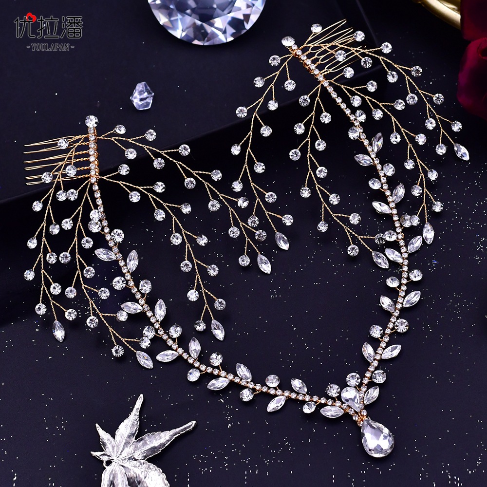 Designer Forehead Headdress Bride Headpieces Jewelry Wedding Hair Accessories Bridal Headwear Princess Women Tiara Party Hairband CL0910