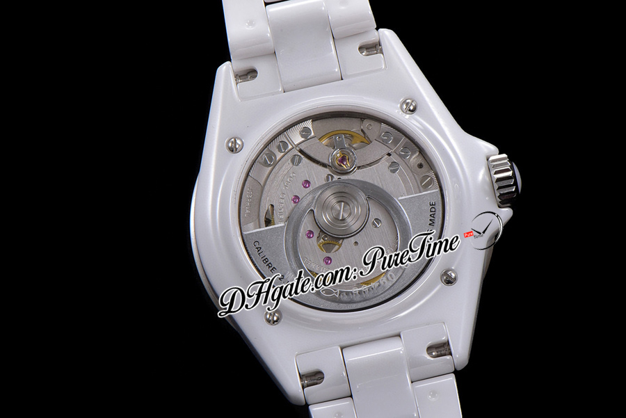 EAST J13 38mm H5700 A12.1 Automatique Hommes Dames Montre Unisexe Corée Céramique Cadran Blanc Numéros Marqueurs Céramique Bracelet Super Édition Femmes Montres Puretime