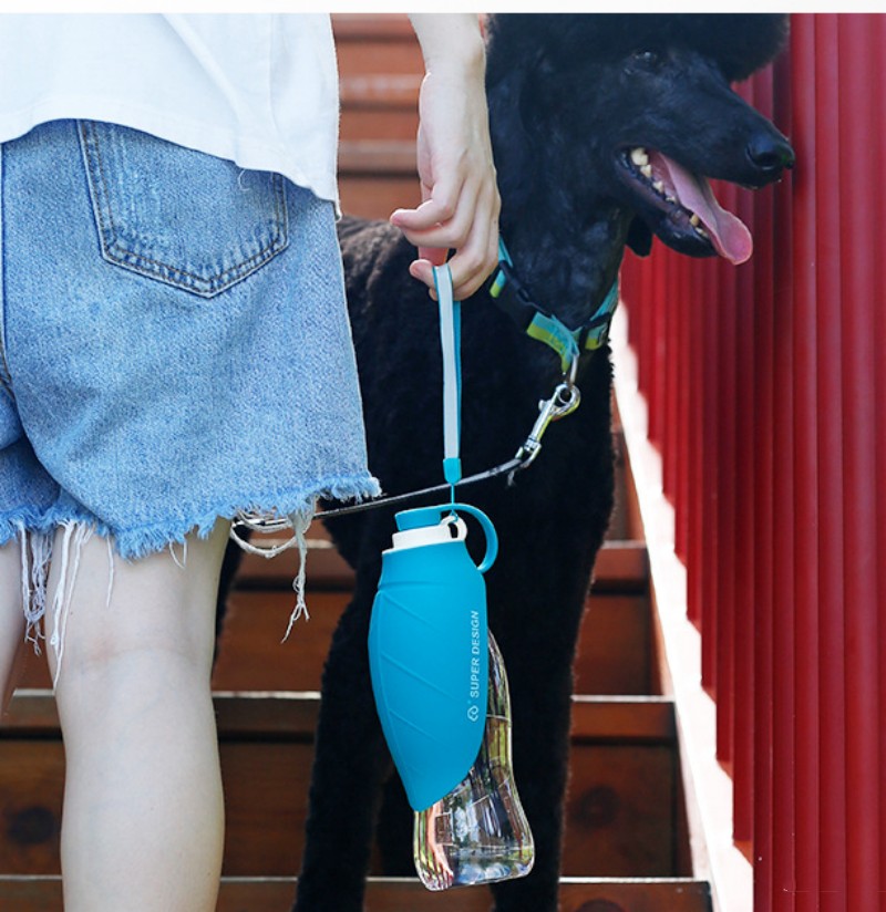 Heimtierbedarf, Hunde, die ausgehen, tragbarer Wasserspender aus Silikon für Katzen und Hunde, faltbar