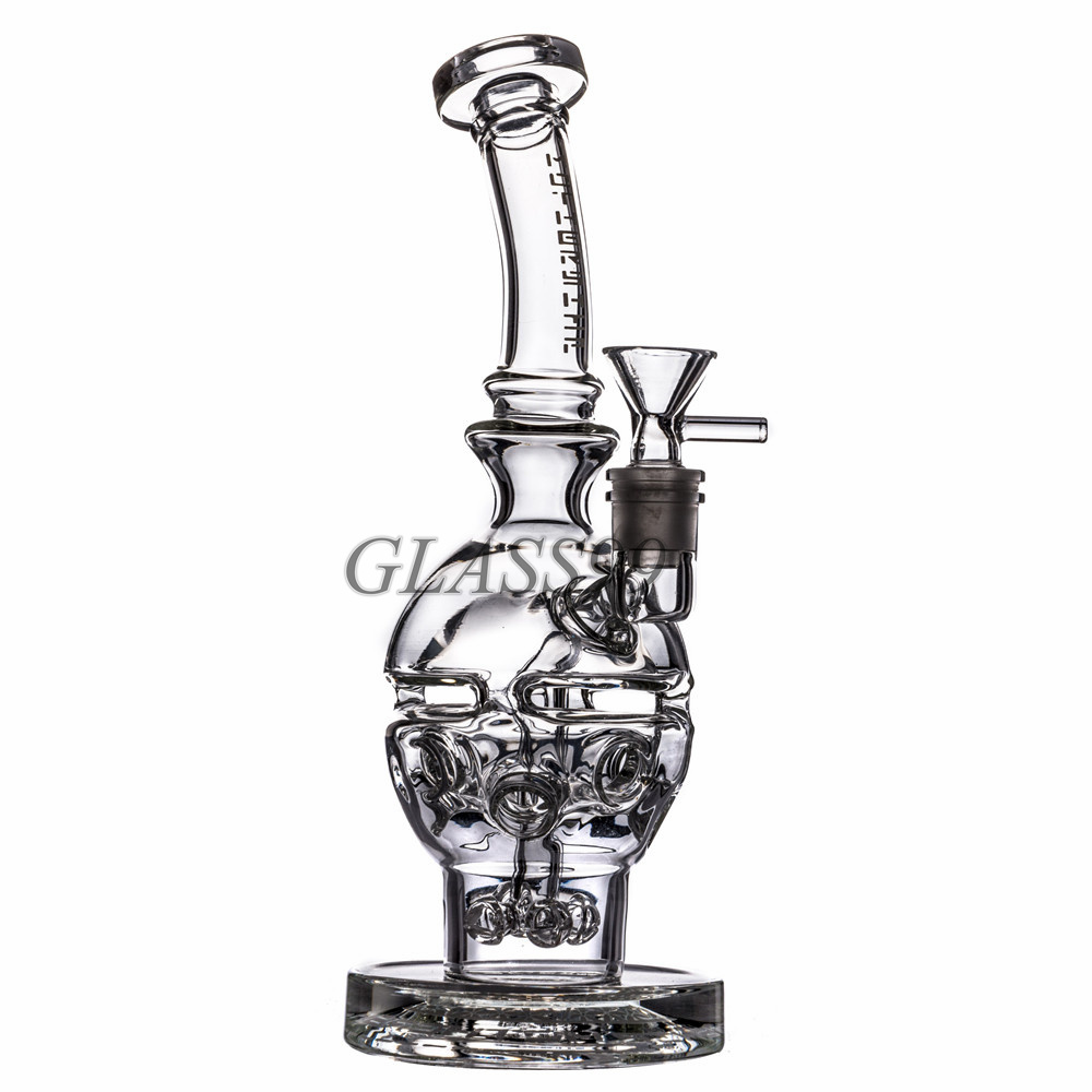 Tjock återvinnare röker vattenpipa glas bong bubbler Heady Water Pipe Oil Rigs fab äggduschhuvud perkolator dab rigg shisha accessoarer