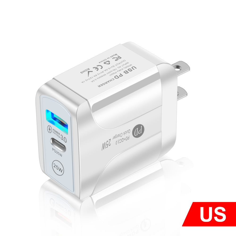 25W Schnellladegerät Quick Charge PD QC 3.0 Typ C Schnelllade-USB-Ladegeräte für iPhone 14 13 12 Pro Max Samsung Xiaomi