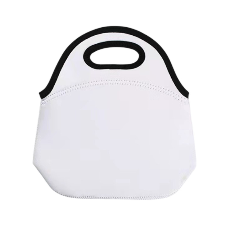 Neoprene Sublimation Lunch Bags Blanks Single Side White Reusable Tote Bag Handbag Double Layer Insulated DIY School Bag