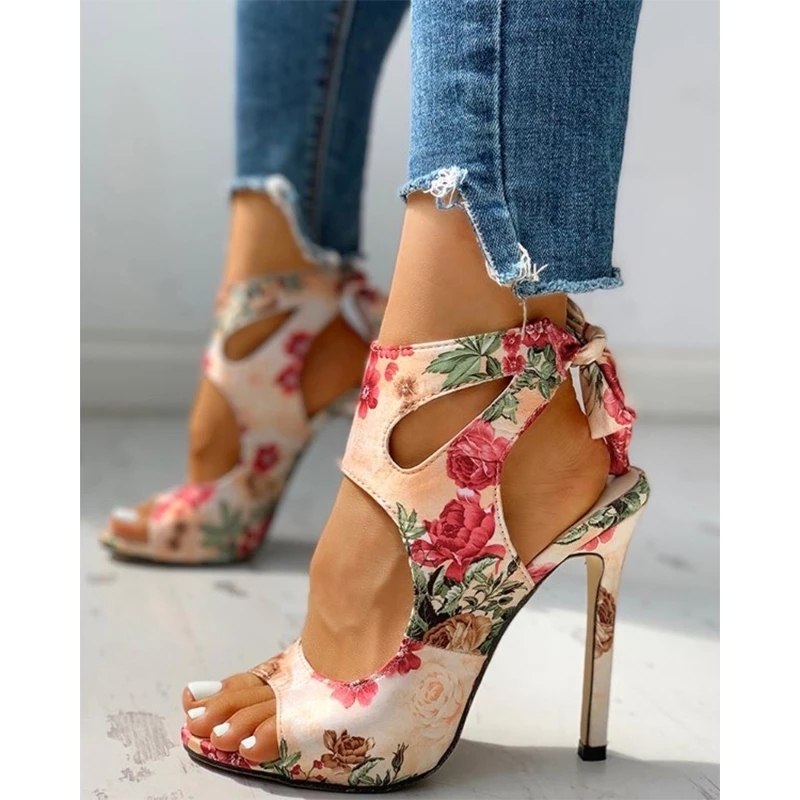 Mode femmes pompes Sexy Peep Toe coloré nœud papillon femmes chaussures été loisirs mince talon haut dame sandales taille 3543 220819