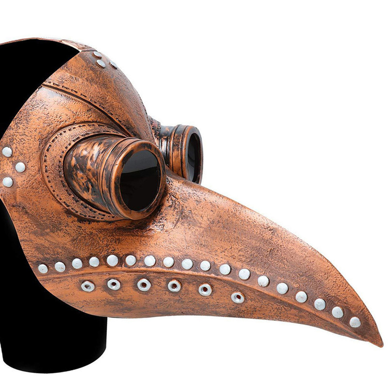 مضحك أقنعة Steampunk Steampunk Plague Doctor Bird Mask Latex Punk Cosplay أقنعة منقار الكبار هالوين الحدث RB 220819