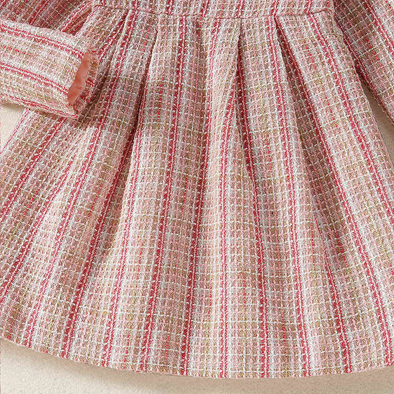 Bear Leader Toddler Girl Dress 2022 Spring and Autumn Children Fashion Plaid Retro Long Sleeve Princess Dress Vestidos 1-5 Years Y220819