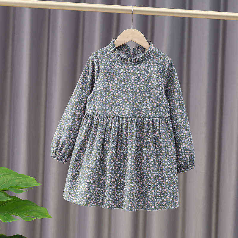 Mädchen Frühling Herbst Kleid Kleinkind Baby Neue Kleider für Mädchen Baumwolle Langarm Kinder Party Blumen Kleid Mode Kostüm