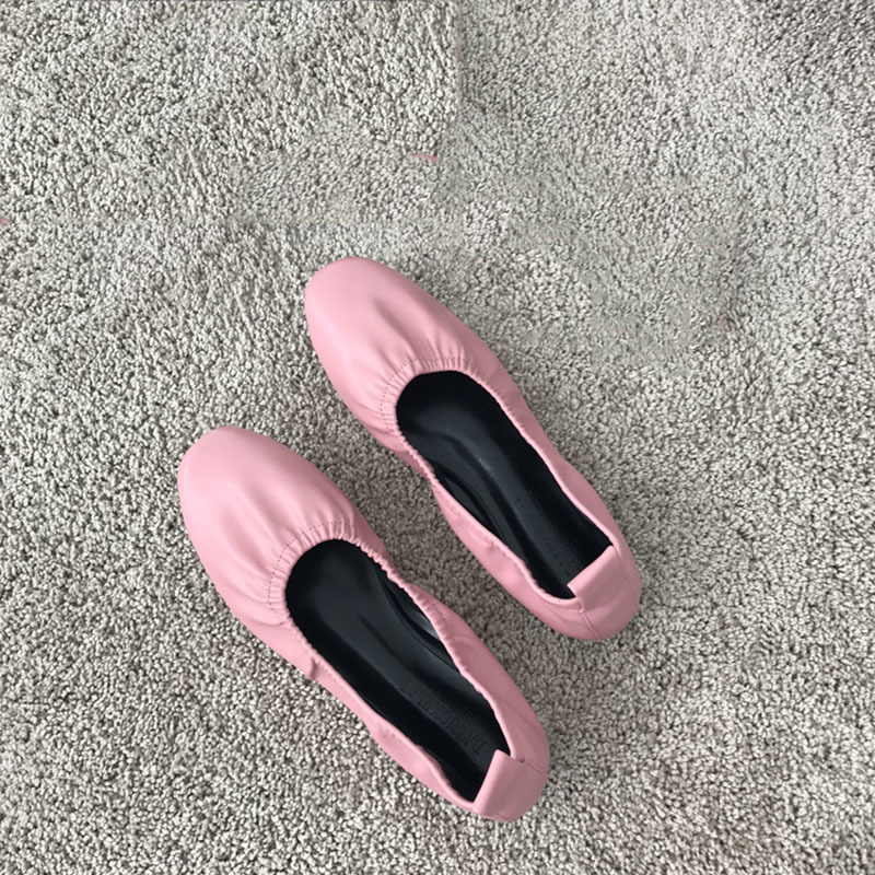 Kncokar Grandma Shoe Female Flat Bottom Style Spring STYLOW Restoring Beather Ballet Single 220819