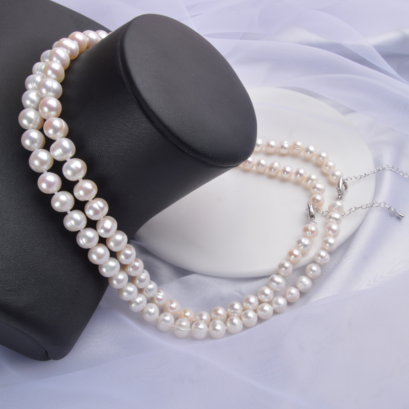 ASHIQI Natural Freshwater Pearl Necklace Near Round Jewelry for Women Wedding Gifts The Year Trend 220819