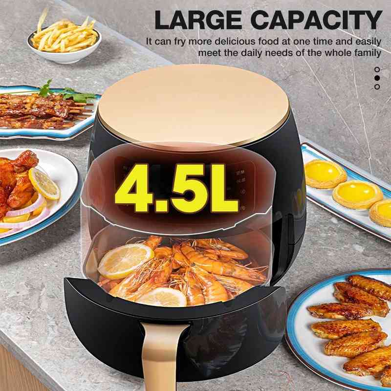 Augienb 4.5L 1400 Вт Air Fryer Oil Free Frieve Fryer Плита Multifunction Smart Touch LCD Deep Friess Fries Fries Fries Fryer T220819