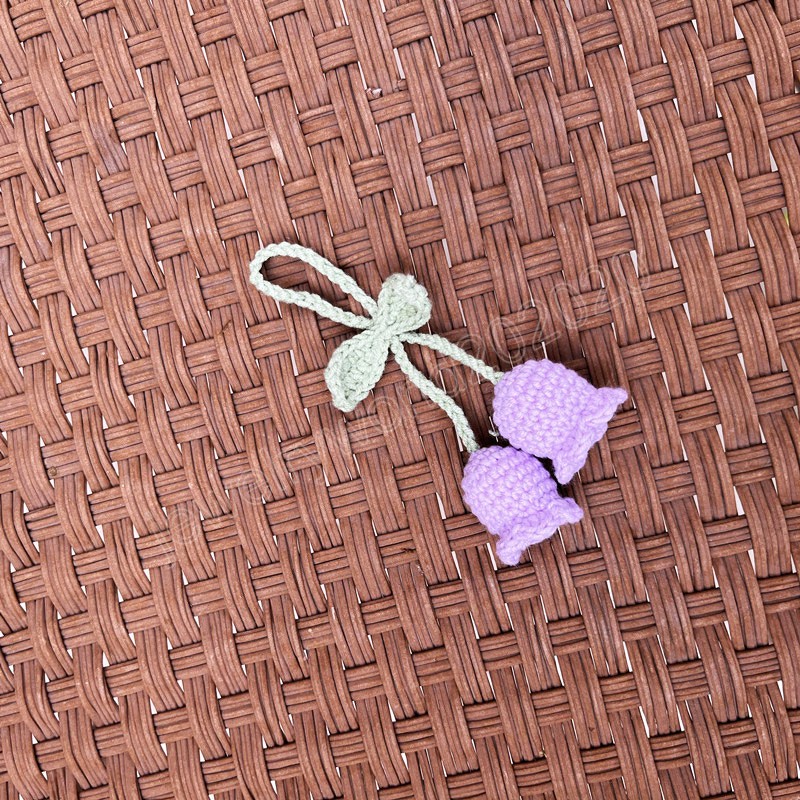 Porte-clés en fil de Crochet fait à la main, carillons éoliens, pendentif fleur de muguet, porte-clés de voiture, accessoires bijoux