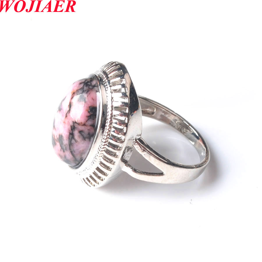 Women Men Natural Egg Shape Gem Stone Tiger Eye Rings Quartzs Reiki Chakra Open Adjustable Wedding Finger Ring Jewelry BZ911