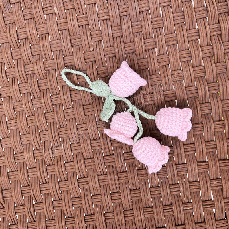 Porte-clés en fil de Crochet fait à la main, carillons éoliens, pendentif fleur de muguet, porte-clés de voiture, accessoires bijoux