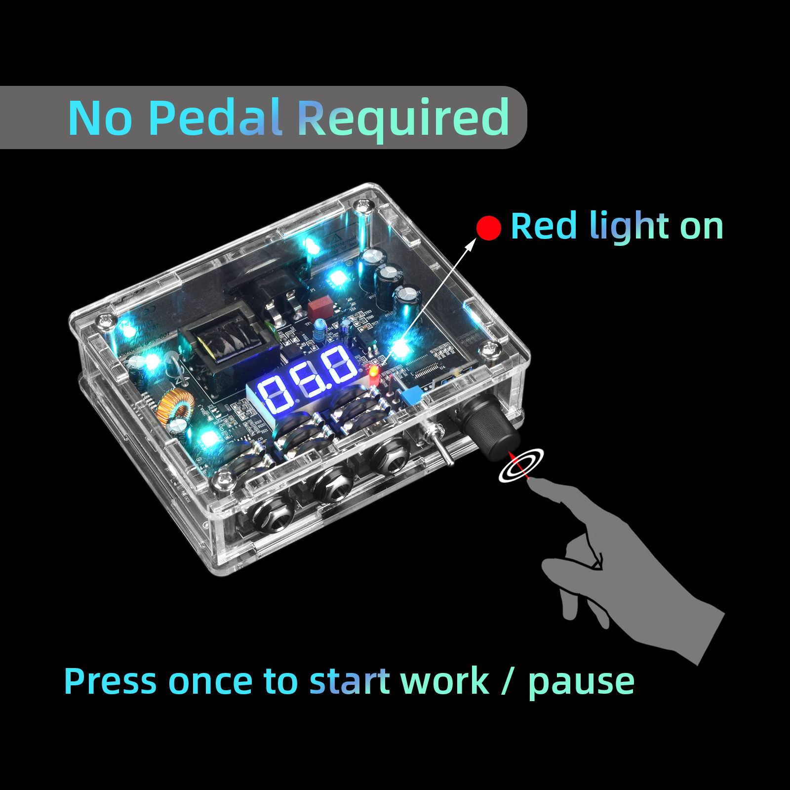 Transformador de regulador de energia de tatuagem pequeno LED transparente Aurora colorida nevoeiro secante acr￭lico