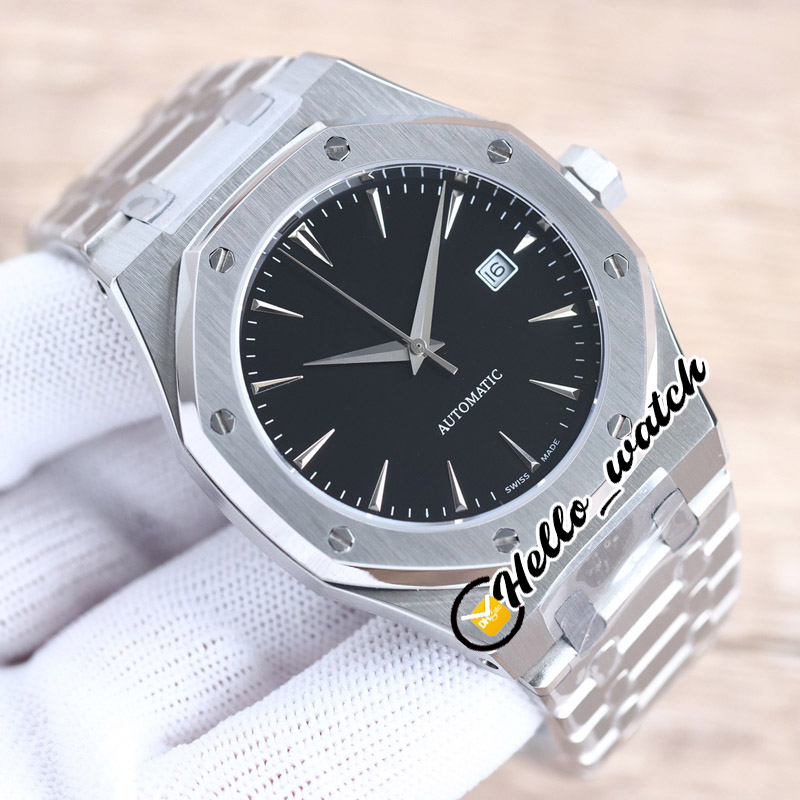 New Style Black Dial Miyota 8215 Automatic Mens Watch Stainless Steel Bracelet Sport Watches HelloWatch E209A2 