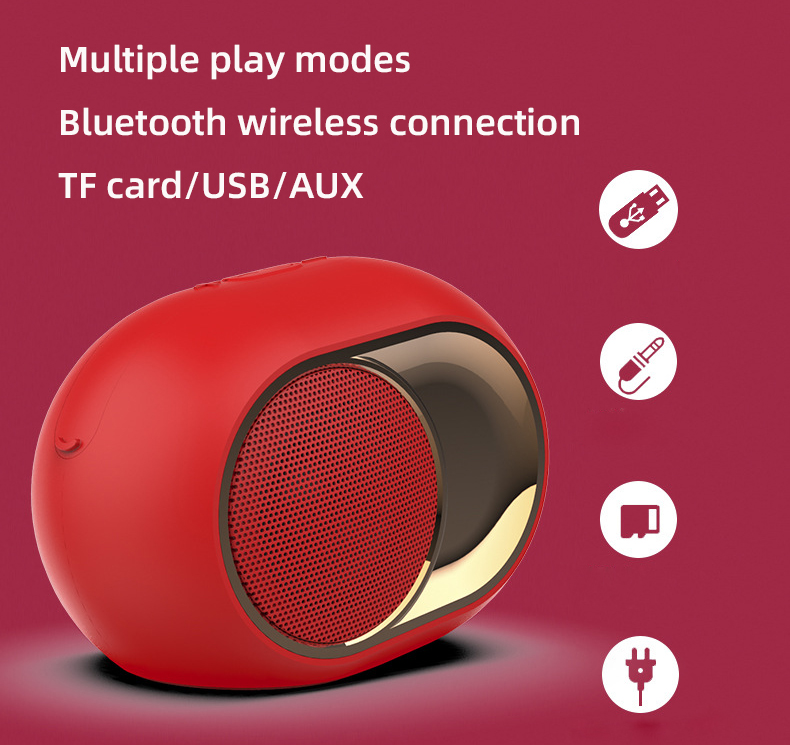 TWS Portable Speakers Wireless Bluetooth Deep Bass Högtalare Hifi Mp3 Musikspelare FM Radio USB Card Aux Line Outdoor Speaker High Volume Audio med detaljhandelspaket