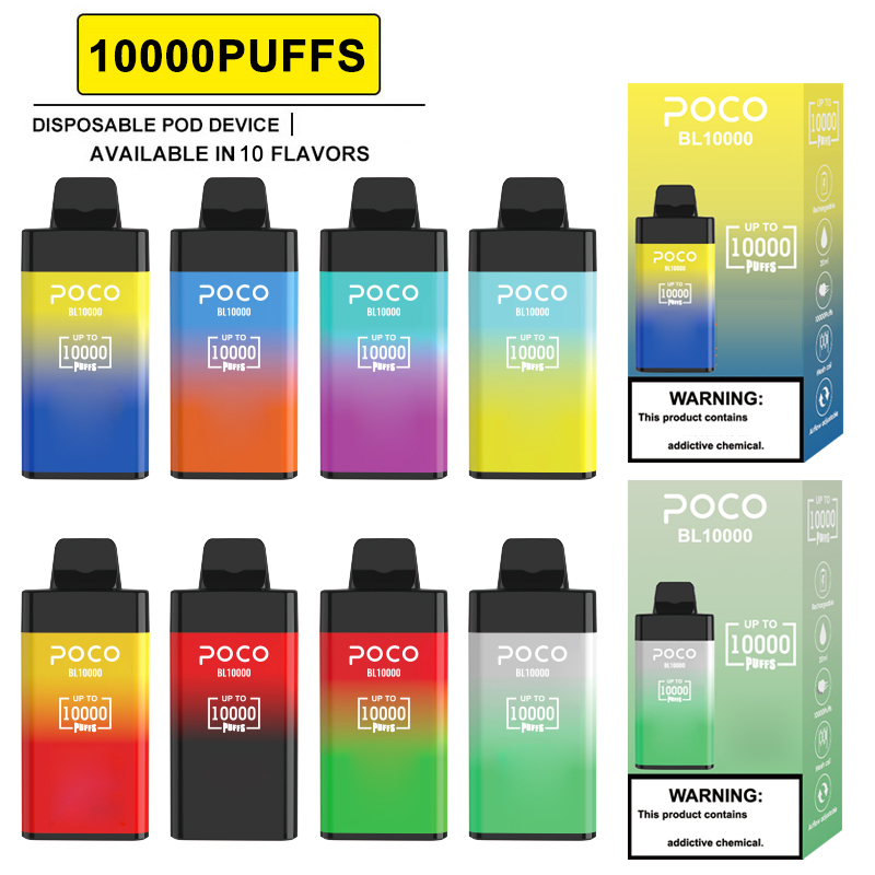 Sigaretta elettronica originale da 10000 sbuffi Poco BL10000 Penna Vape usa e getta Flusso d'aria ricaricabile Regolabile 20ML Dispositivo a i Penna a vapore più recente