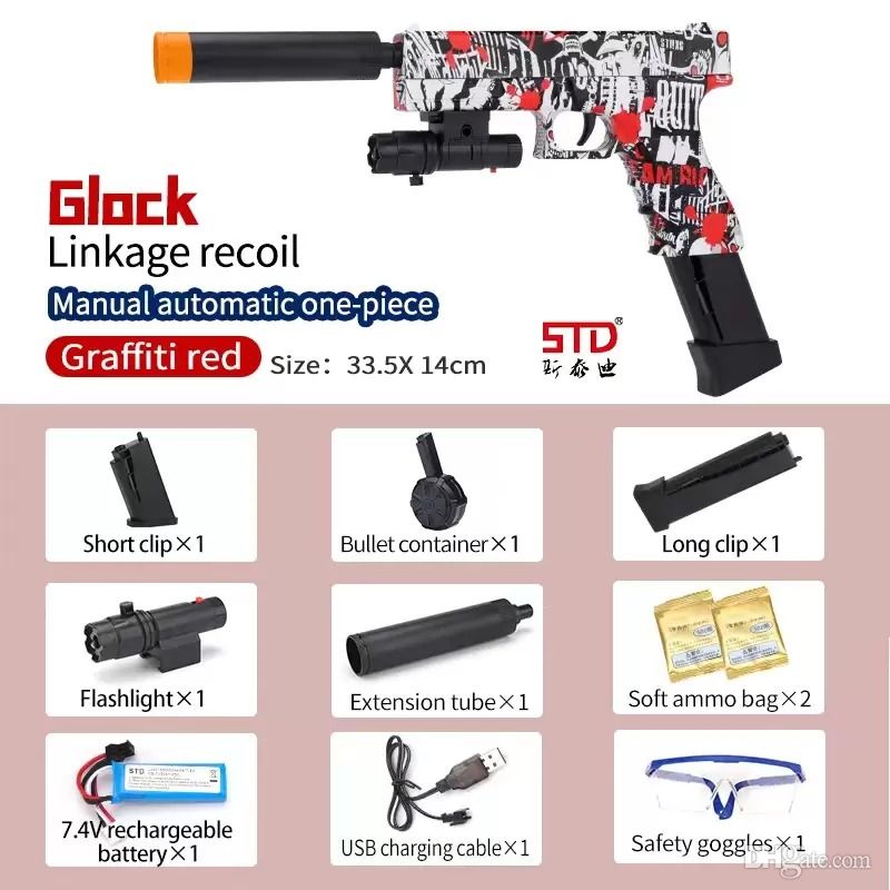 34 cm speelgoedpistool met tijdschrift Soft Rebound Pistol Foam speelgoedmodel