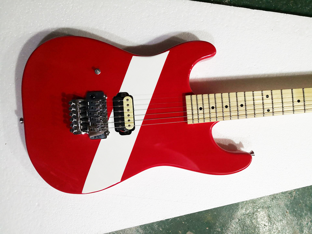 Sol El Kırmızı 6 Dizeler Humbucker Pickup Akçaağaç Kıvrığı ile Elektro Gitar
