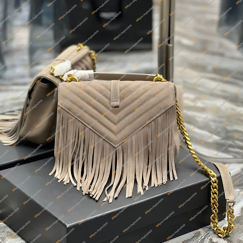Ladies Fashion Designe Luxury Suede Tassel Chain Bag Crossbody Shoulder Bags Handbag TOTE High Quality TOP 5A 392737 Pouch Purse6694170
