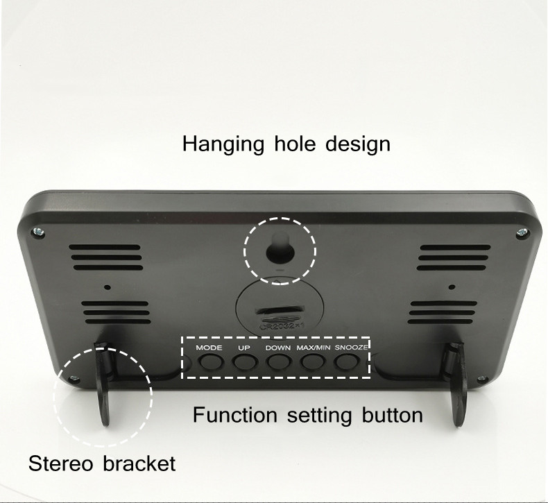 LED Digital Clock Data Data Display Exibir Desktop Clock Snooze Fun￧￣o da esta￧￣o meteorol￳gica Rel￳gio de parede para casa