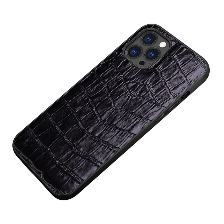 Étui de téléphone en cuir véritable à motif d'alligator pour iPhone 14 13 12 Mini 11 Pro Max XR 7 8 Samsung Galaxy Note20 Coque de protection professionnelle ultra robuste à imprimé crocodile