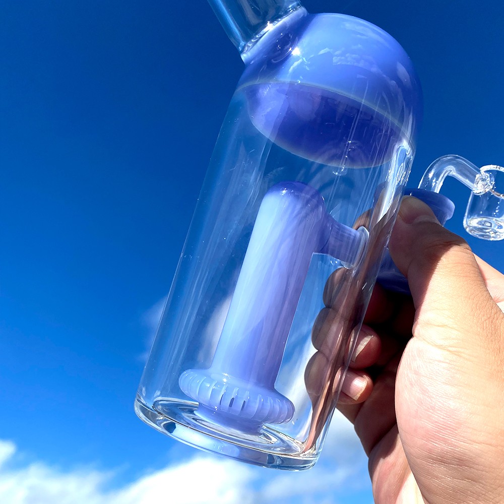 7 pouces verre dab rig bong narguilé inline perc bleu fumer plates-formes pétrolières avec quartz banger