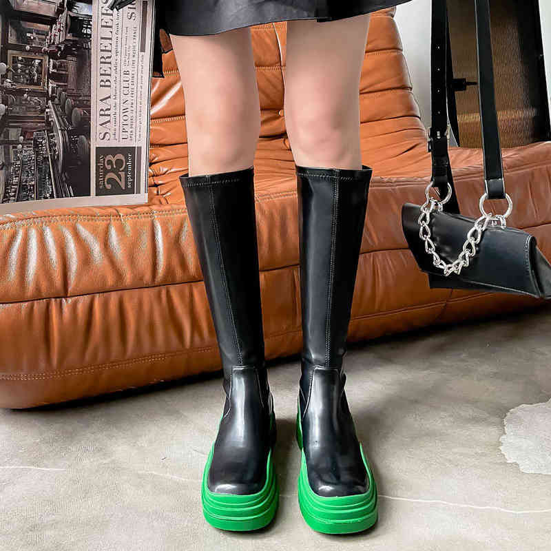 Boot Doratasia 2022 Осенняя мода Women Mid Mid Calf Ladie Brand Brand Brand Platform для женщин для женщин.