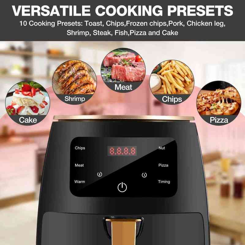 Augienb 4.5L 1400 Вт Air Fryer Oil Free Frieve Fryer Плита Multifunction Smart Touch LCD Deep Friess Fries Fries Fries Fryer T220819