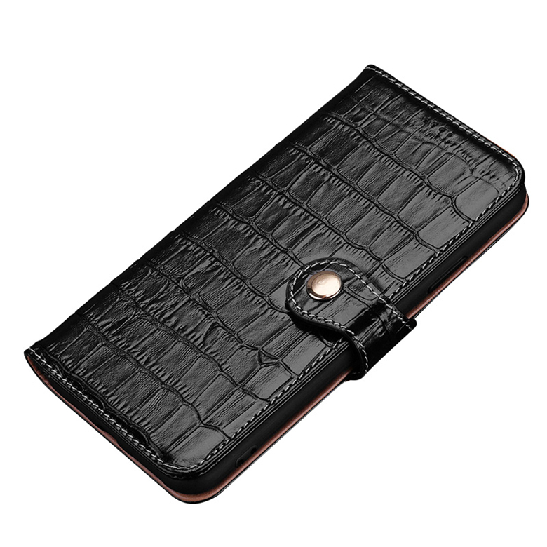 Flip Genuine Alligator Grain Leather Phone Case para iPhone 14 13 12 Mini 11 Pro Max XR 7 8 Samsung Galaxy Note10 Crocodile Pattern Wallet Bracket Funda protectora