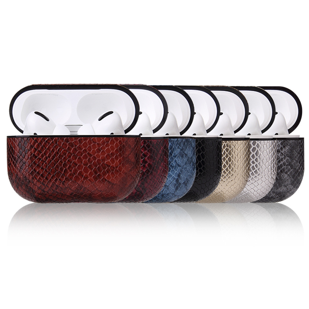 Sexy Snake Skin Bag Cases For AirPods Pro Wireless Earphone Leather Case Air Pods 3 2 1 Funda Cover Charging Box Case