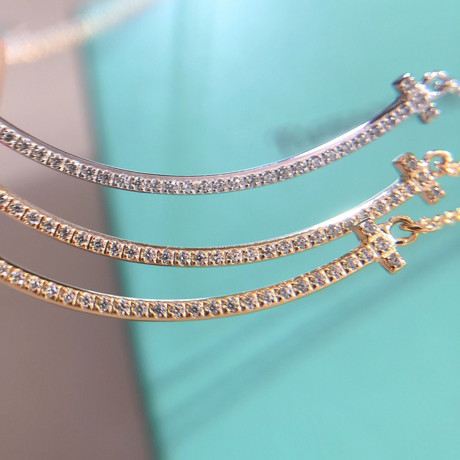 Designer halsband leende hänge halsband för kvinnor mode smycken designers guld rose platin länk kedjor diamanter årsdag 300f
